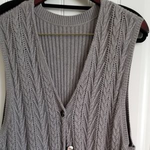 Long Gray Sweater Vest REDUCED!